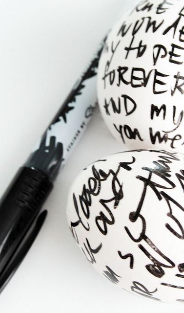 decorate Easter eggs with a simple sharpie writing what you want