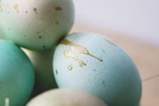 14 gold splatter pastel Easter eggs