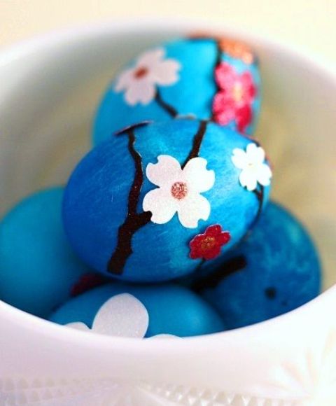 sakura inspired Easter egg decor