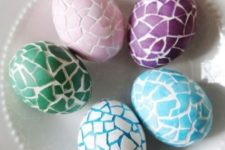 17 colorful cracked shell Easter eggs