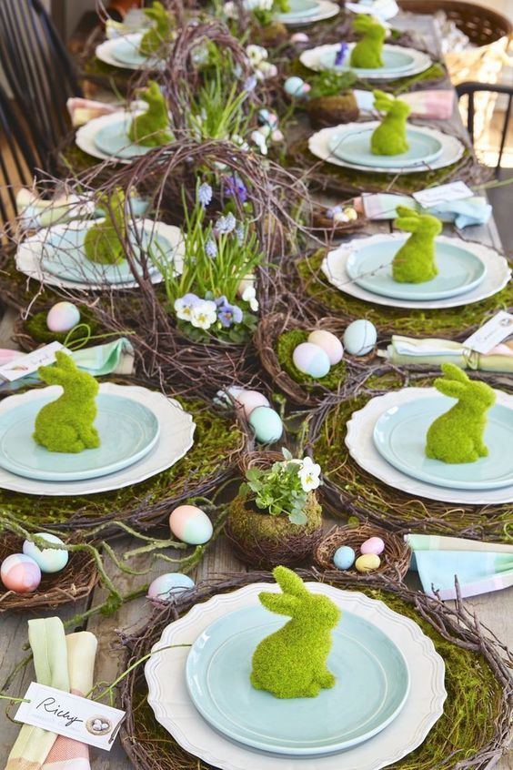 a gorgeous rustic Easter table setting