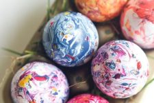 bold Easter egg decor is a great idea, and your kids will like it