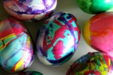 colorful marbelized Easter eggs that look vibrant