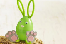 DIY plastic Easter egg bunnies