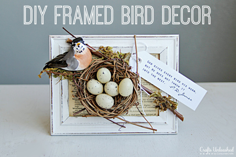 DIY framed bird decor for Easter