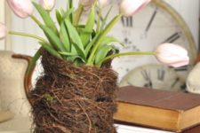 DIY bird nest vase centerpiece