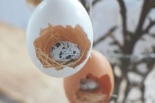 DIY Easter egg ornament with a bird nest
