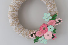 DIY spring flower wreath