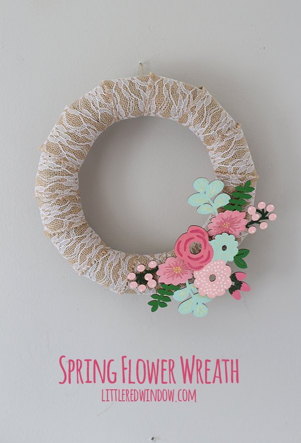 DIY spring flower wreath (via littleredwindow.com)