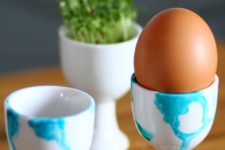 DIY watercolor Easter egg cups