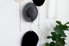 DIY copper hanging hat rack