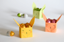 DIY origami Easter bunny candy boxes
