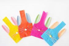 DIY colorful paper bunny treat bags