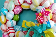 DIY washi tape Easter egg wreath