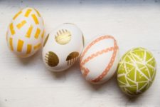 DIY colorful washi tape Easter eggs