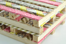 DIY washi tape craft stick coasters