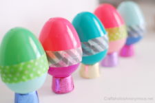 DIY washi tape plastic Easter eggs