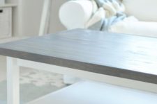DIY Hemnes coffee table hack with a weathered grey finish