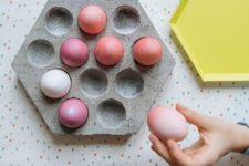 DIY Easter hexagon concrete egg tray