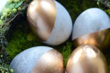DIY cement gold Easter eggs