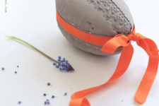 DIY concrete lace printed Easter eggs
