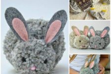 DIY cute pompom Easter bunnies