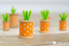 DIY washi tape and spool carrots
