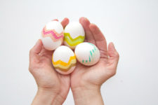 DIY washi tape chevron Easter eggs