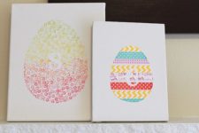 DIY washi tape Easter egg artwork