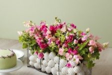 04 a wire basket with white eggs and colorful florals