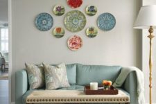 20 vibrant red, blue and green symmetrical plate combo