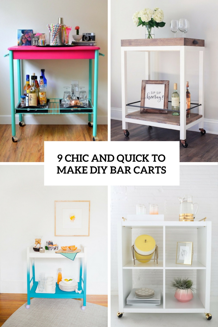 chic and quick to make diy bar carts cover