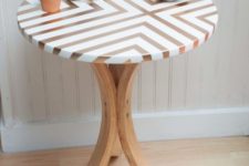 DIY Ikea side table hack with a geometric tabletop