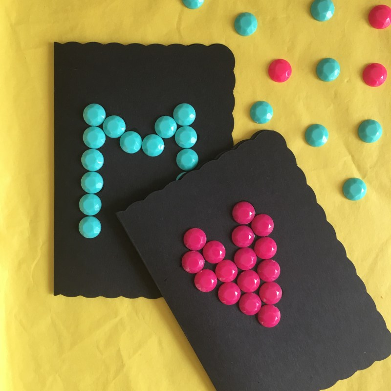 DIY black cards with colorful letters