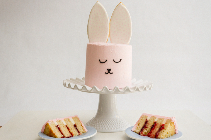 DIY delicious blush bunny ear cake (via https:)