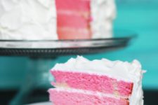 DIY ombre pink baby shower cake