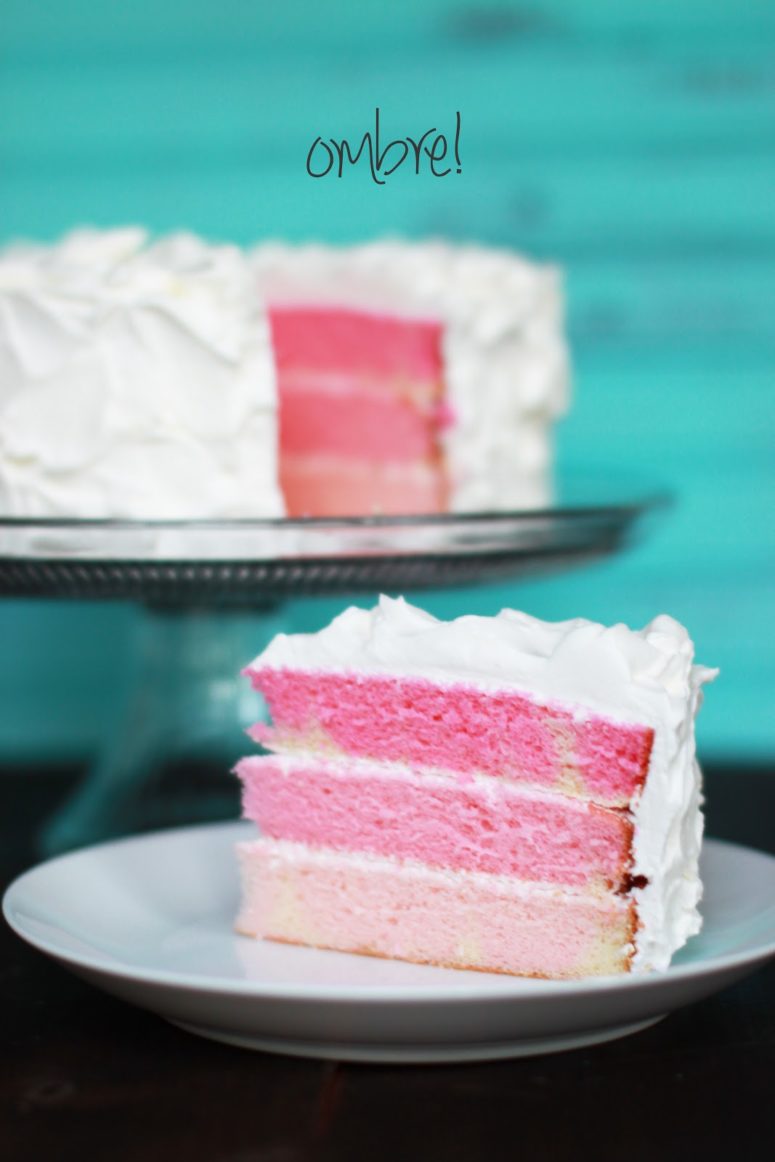 DIY ombre pink baby shower cake (via ava-hearts-joseph.blogspot.ru)