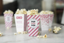 DIY pink popcorn boxes