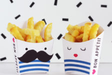 DIY Mr and Mrs French fries boxes