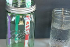 DIY mason jar toothbrush holders with lids