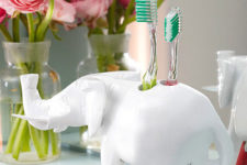 DIY quirky animal toothbrush holder