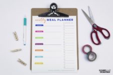 DIY colorful menu planner