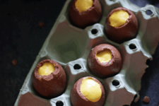 DIY mango coconut mousse chocolate Easter eggs