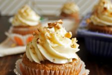 DIY carrot cupcakes with cream cheese frosting