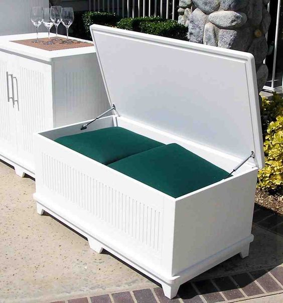 outdoor waterproof storage bench is ideal for the pool zone