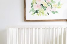 03 soft pastel floral artwork in a simpel wooden frame
