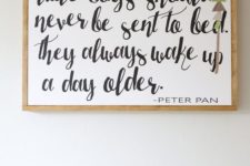 04 Peter Pan sign over the bed, you can easily DIY it