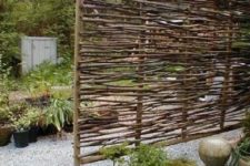 04 a natural wood stick screen for a rustic space