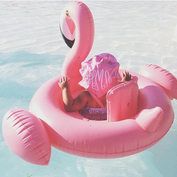 pink flamingo float with a comfortable and safe seat for the smallest