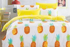 08 a pineapple and bold yellow bedding set for a sunny feel
